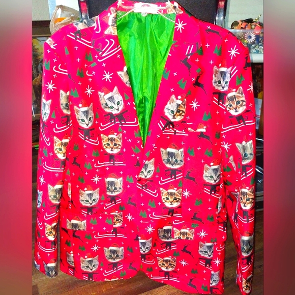 Christmas Blazer/Jacket Holiday Time Sports Jacket. 42-44 L Closet - Picture 1 of 11